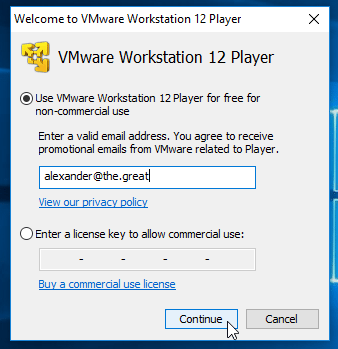 vmware player running os x